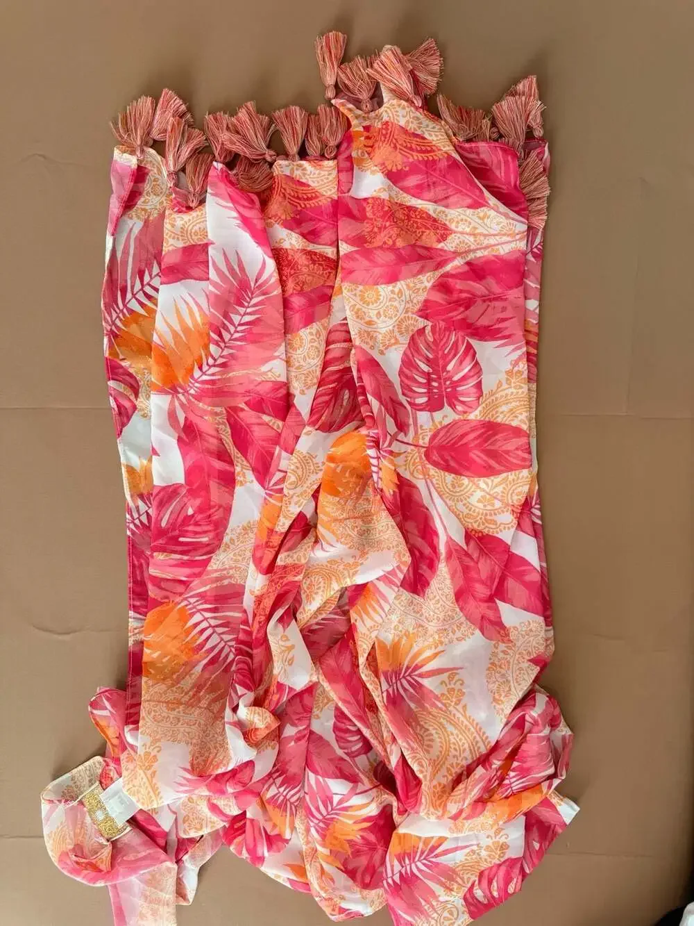 Susan Graver Soleil Printed Sarong with Tassel Hem